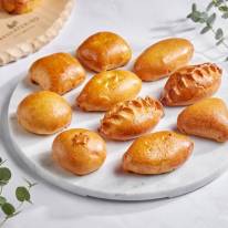 Набор пирожков 60 шт 2400 г (с мясом - 20 шт, с капустой и яйцом - 20 шт, с яблоком - 20 шт), 2400г